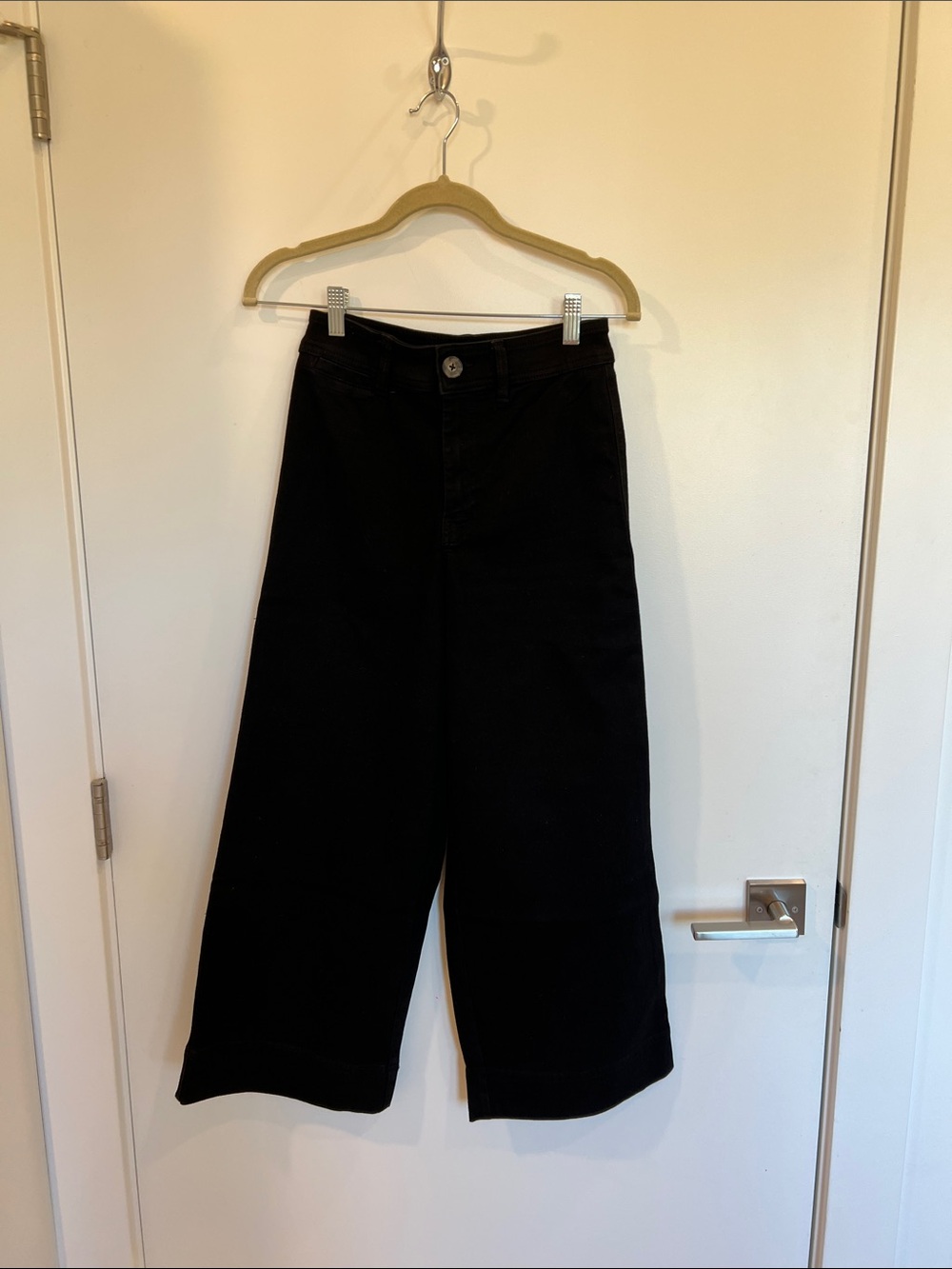 H&M Black Cropped Wide-Leg Pants